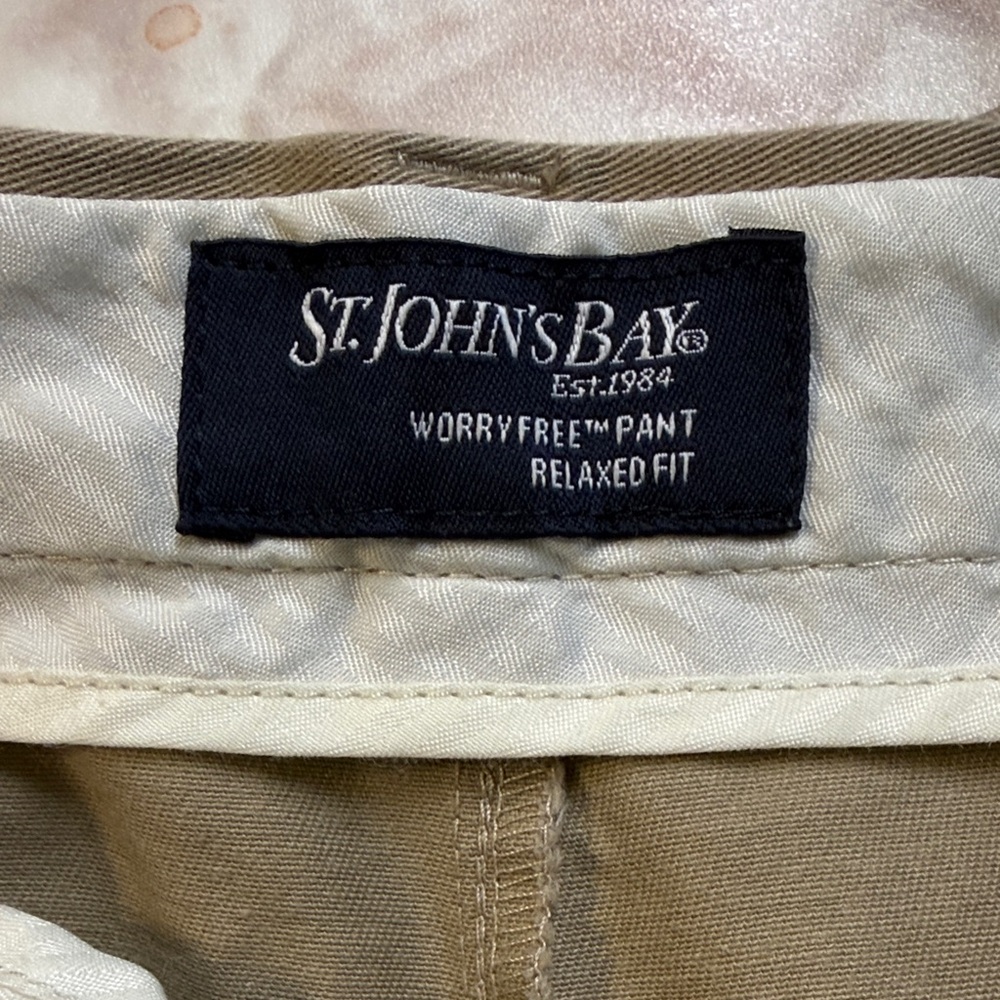 St. John's Bay Big and Tall Men's Khaki Chinos - Picture 2 of 4